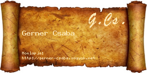 Gerner Csaba névjegykártya